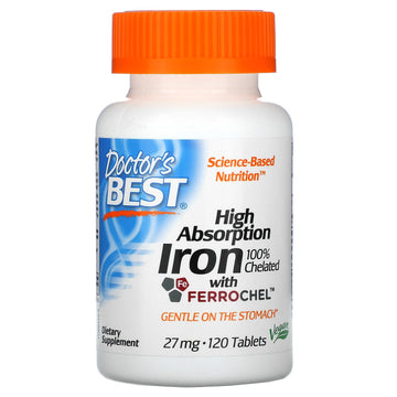 Doctor's Best, High Absorption Iron with Ferrochel, 27 mg