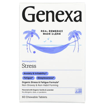 Genexa, Stress, Organic Stress & Fatigue Formula, Organic Vanilla & Lavender