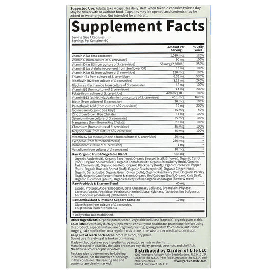 Garden Of Life, Vitamin Code, 50 & Wiser Men, Whole Food Multivitamin, Vegetarian Capsules