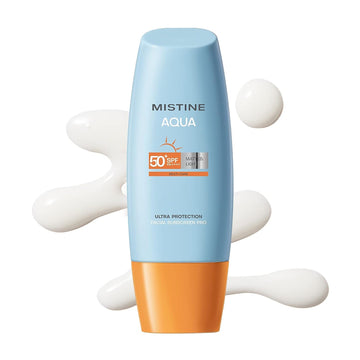 MISTINE Daily Face Sunscreen 2 . SPF 50+ PA++++ for Sensitive Skin, Non-Greasy No White Cast, Fast Absorbing Lightweight UV Sheild, Waterproof Formula, Vegan & Cruelty Free