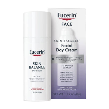 Eucerin Skin Balance Day Cream, Sensitive Skin Face Moisturizer Enriched with Tri-Balance Complex, 1.7  Bottle