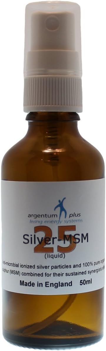 Silver-MSM 25 (Liquid) - 50 ml Spray in Amber Glass

