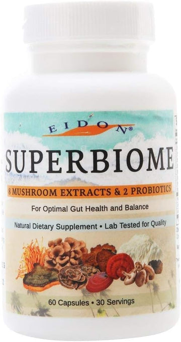 Eidon SuperBiome, Mushroom Complex Probiotics Supplement, Microbiome H