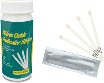 Nitric Oxide Test Strips [25strips]- Nitric Oxide Indicator Strips Work by Measuring The nitrites in Your Mouth to Indic