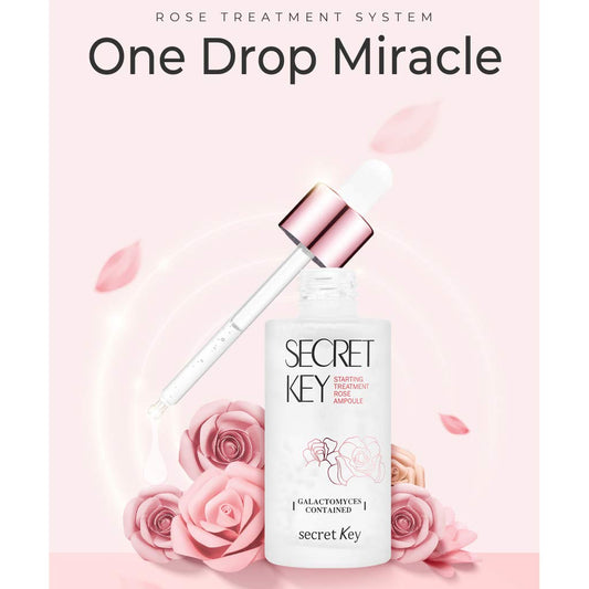 SECRET KEY Starting Treatment Rose Ampoule 50 (16.9 ..) - Galactomyces Nourishment Intensive Moisturizing Ampoule, Healthy and Radiant Skin, for Dull and Tired Skin