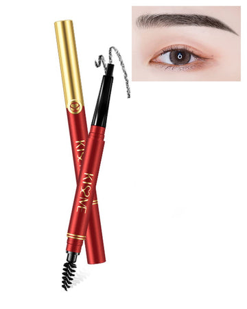 Whalrace Eyebrow Pen, Retractable Eyebrow Pencil, Dual-Sided Brow Pencil with Brow Brush, Long-Lasting Waterproof Eyebrow Pencil, Black Brow Pen