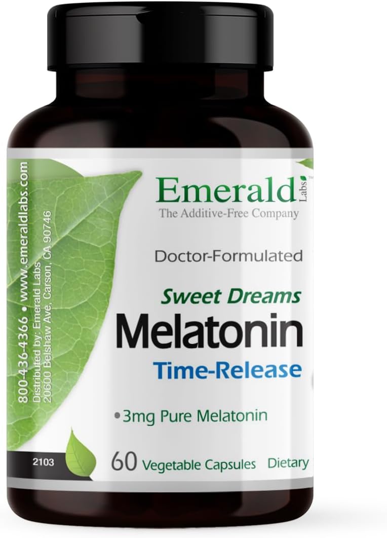 Emerald Labs Melatonin Time Release - Dietary Supplement for Healthy S