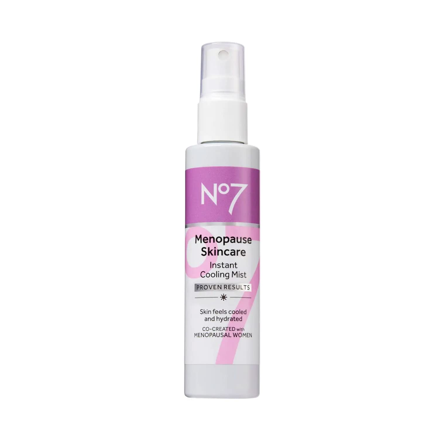 No7 Menopause Skincare Instant Cooling Mist - All Over Cooling Facial Mist for Daily Menopause Relief of Hot ashes - Moisturizing Glycerine + Refreshing Rosewater Calms & Smoothes Dry Skin (100 )