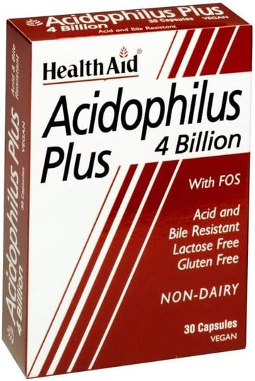HealthAid Acidophilus Plus 4 Billion Verica's Capsules, Pack of 30 Cap30 Grams