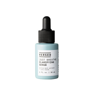 Versed Just Breathe Clarifying Facial Serum - Blend of Antioxidants, Niacinamide, White Willow and Zinc Helps Reduce Blemishes, Decongest Pores and Soothe Redness - Vegan Acne Serum (1  )