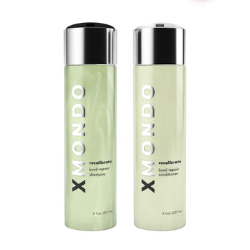 XMONDO Hair Recalibrate Bond Repair Shampoo & Conditioner Bundle - Vegan Formula with Maracuja Oil, Hyaluronic Acid, & Bond Building Technology to Restore & Reseal Dry Damaged Hair, 8  , 2pc Set