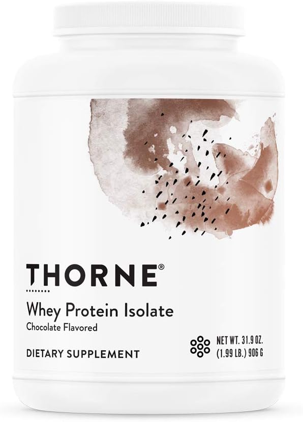 Thorne Whey Protein Isolate - 21 Grams of Easy-to-Digest Whey Protein Powder - NSF Certified for Sport - Chocolate avored - 31.9 s - 30 Servings