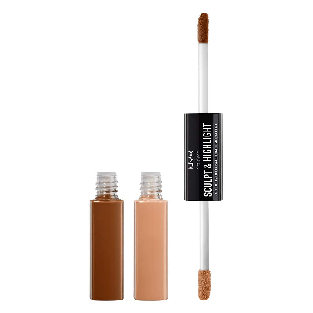 NYX Professional Makeup Sculpt & Highlight Face Duo, Cinnamon/Peach, 0.34