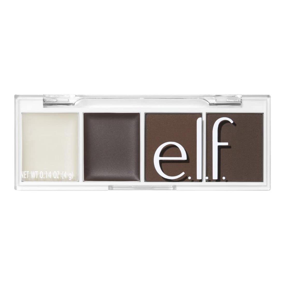 e.l.f. Bite-Size Brow, Mini Brow Quad with Ultra-Pigmented Waxes & Powders, Eyebrow Grooming & Makeup Kit, Dark Brown, 0.14