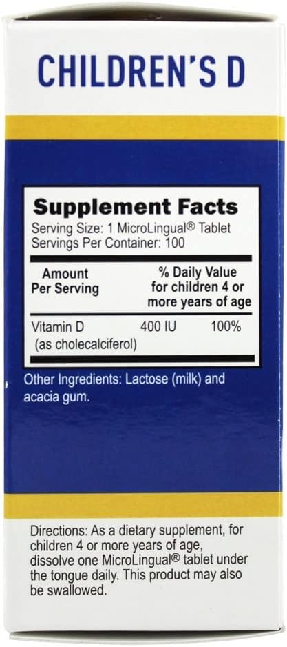 Superior Source Children'S Vitamin D 400Iu Tablets, 100 Count