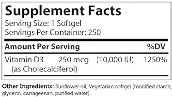 Zahler Vitamin D3, Vitamin D 10,000IU, Kosher (D3 10,000 250 Count)