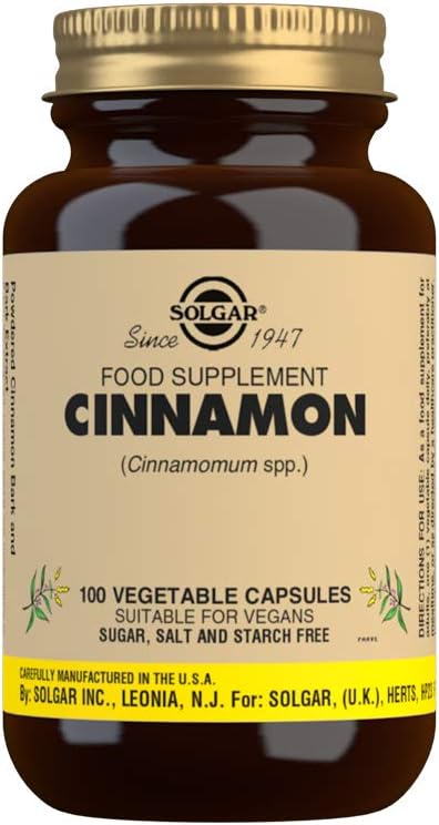 Solgar Cinnamon, 100 Vegetable Capsules - Full Potency (FP) - Supports