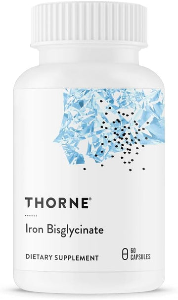 Thorne Iron Bisglycinate - 25 mg - Optimal Absorption - Support Red Blood Cell Formation - Fight Fatigue and Other Symptoms of Iron Deficiency - NSF Certified for Sport - Gluten-Free - 60 Capsules