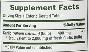 Nature's Bounty Garlic 2000mg, Tablets, 120 Count (Pack of 4)120 Count
