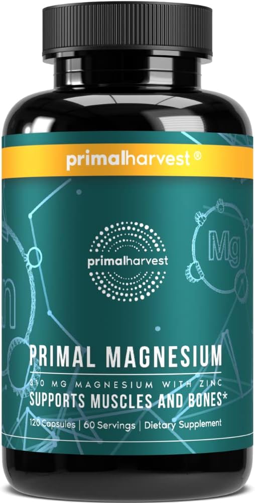 Magnesium Supplement Complex 310mg by Primal Harvest with Magnesium Gl