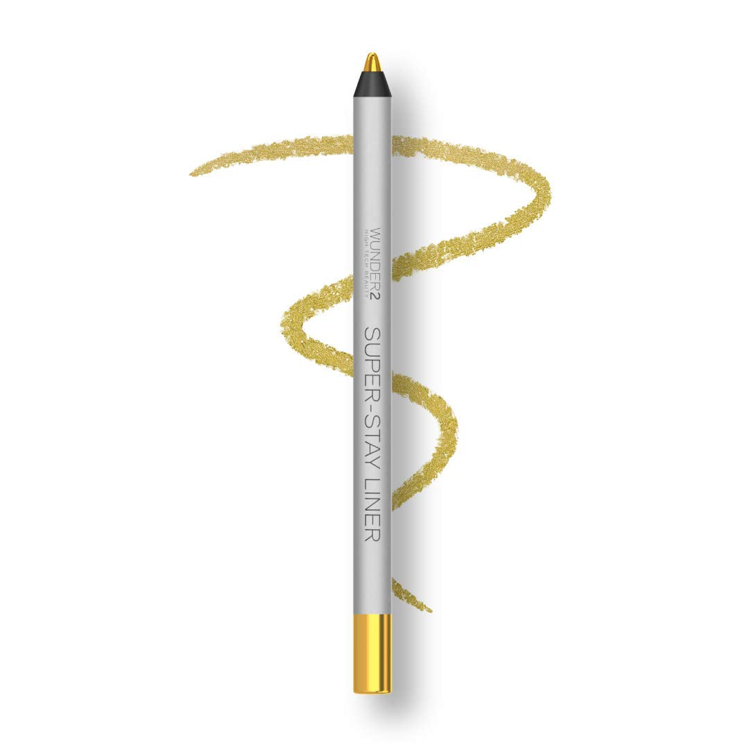 Wunder2 SUPER-STAY LINER Makeup Eyeliner Pencil Long Lasting Waterproof Eye Liner, Metallic Gold