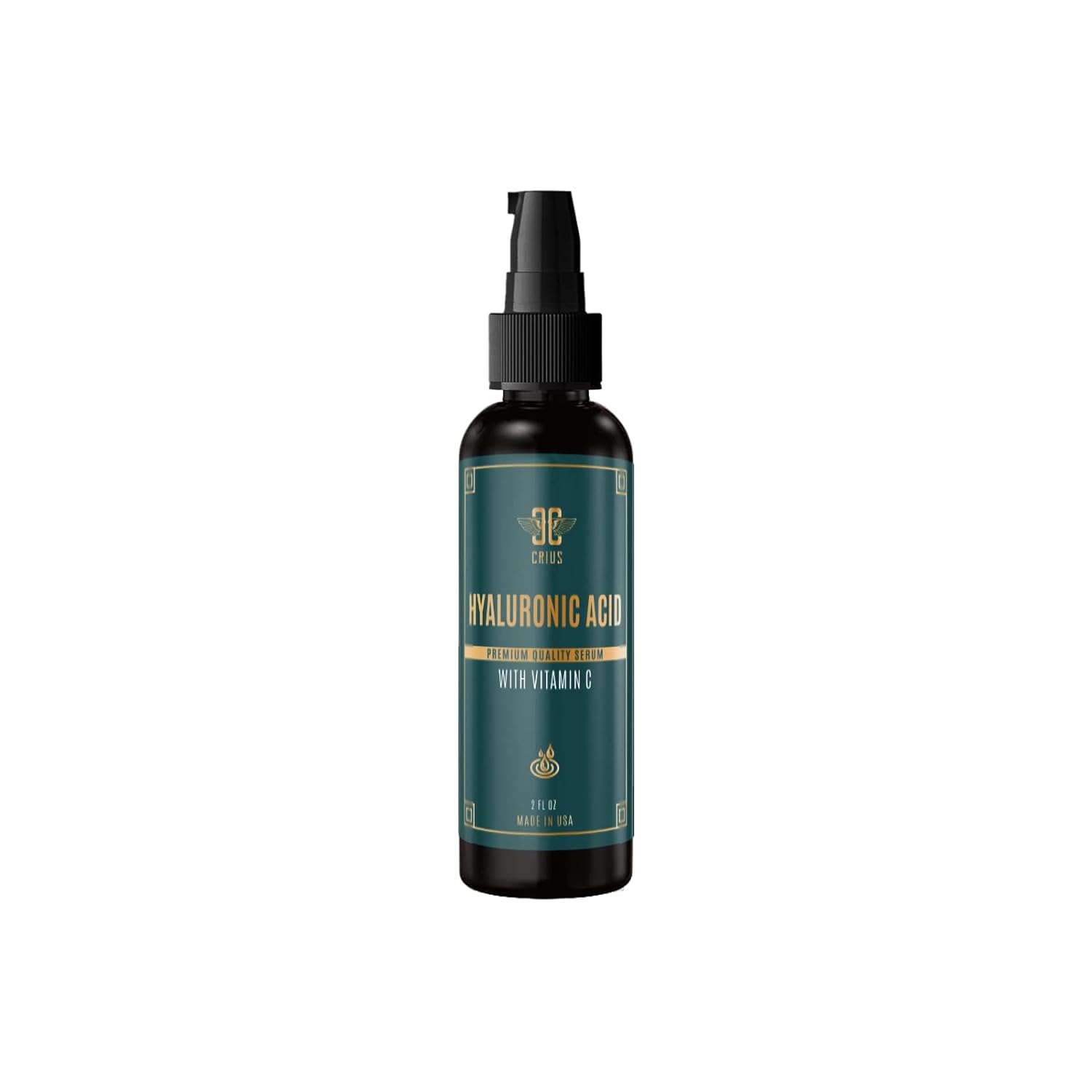 Crius Cosmetics Pure Hyaluronic Acid Serum for Face Vitamin C 2 , Organic, Pigment Correction & Skin Tightening Face Serum, Antioxidant-Rich, Smooth Skin Support, Non-GMO, GMP- Approved, Made in USA