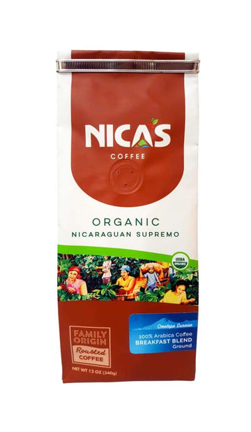 Nica's Coffee Organic - Breakfast Blend - , Ground - from Ometepe Island in Nicaragua