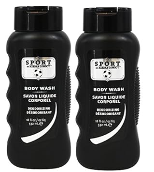 Herban Cowboy Deodorizing Body Wash, Sport, (Pack of 2) with Coco-Betaine and Zinc Citrate, 18 .