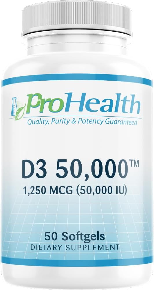 ProHealth Vitamin D3 50,000 (50,000 IU, 50 softgels) Helps Boost and S