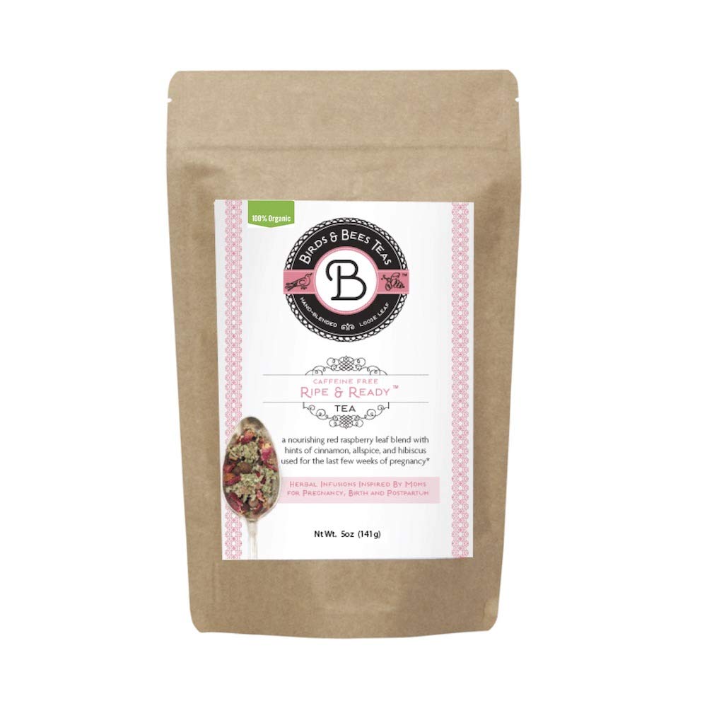 Birds & Bees Teas - Red Raspberry Leaf Tea, Ripe & Ready Organic Third Trimester Tea to Prepare Your Body for Labor and Birth - 40 Servings
