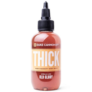 Duke Cannon Supply Co. THICK High-Viscosity Body Wash for Men - Smells Like Old Glory - Tobacco, Cedarwood, Amber, 3.4  , Travel Size Mini
