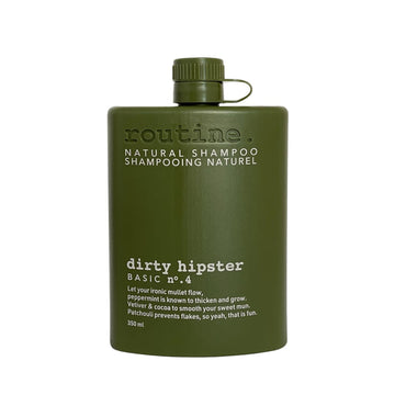 Routine Hydrating Shampoo for Women and Men - 350ml | Normalizing and Softening Hair Shampoo | Travel Size Hair Moisturizing Shampoo Refillable | Paraben and Sulfate Free - Dirty Hipster Shampoo