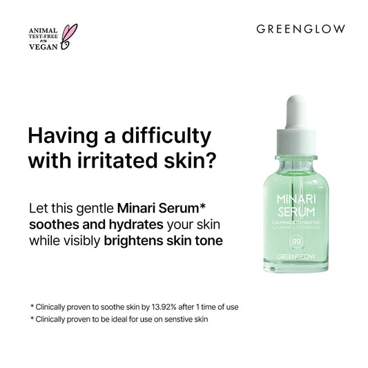 Greenglow Minari (Water Parsley) Hydrating & Calming Serum for face with Niacinamide | Hydrating and Soothing Serum for Dry skin | Korean Serum Skin Care for face 30 / 1.01 .