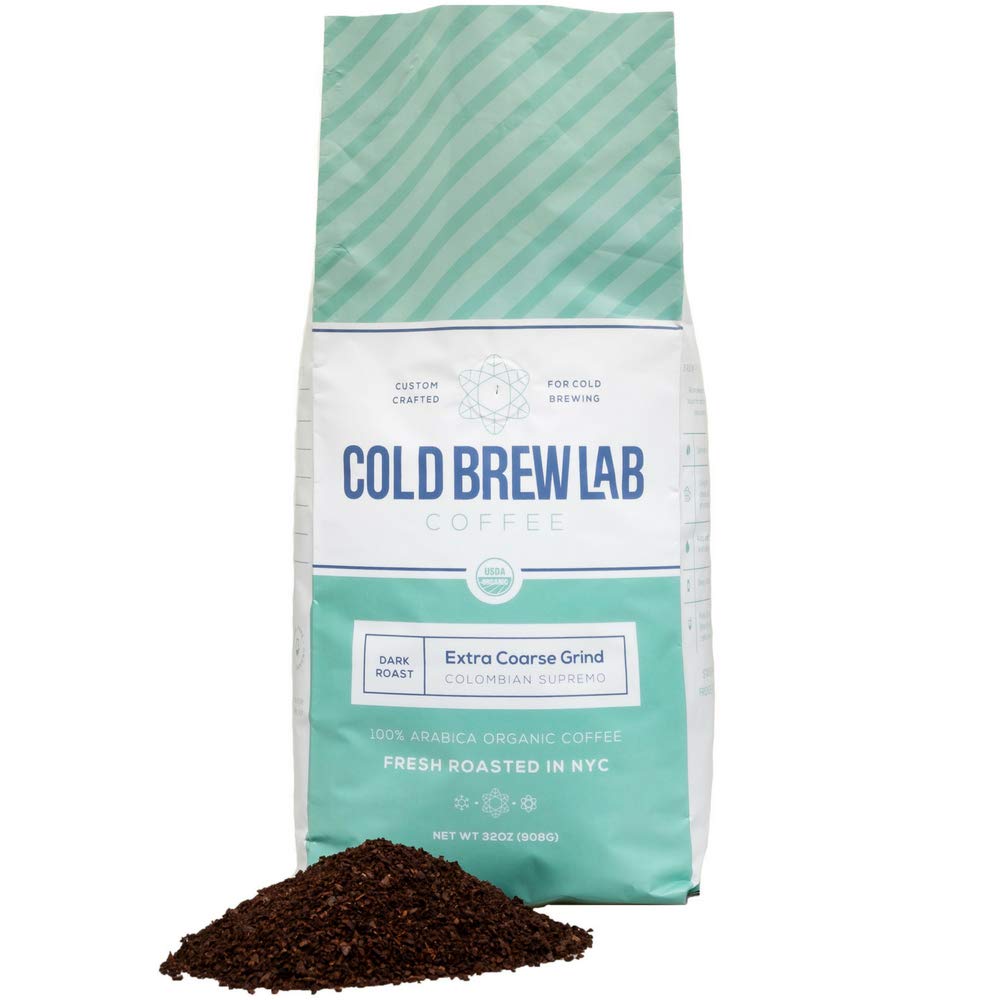 Cold Brew Organic Coarse Ground Coffee, Colombian Supremo, Dark Roast, Coarse Grind for Cold Brew Coffee & French Press