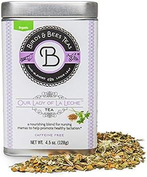 Birds & Bees Teas - Organic Lactation Tea - Our Lady of La Leche Breastfeeding Supplement & Lactation Supplement to Boost Supply of Mother's Milk with Organic Herbs, 30 Servings