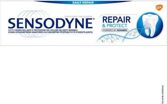 Sensodyne: "Repair & Protect" Toothpaste, powered by NovaMin 2.53 uid  (75) Tube [ Italian Import ]