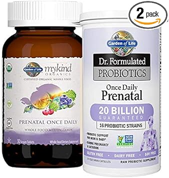 Garden of Life Once Daily Prenatal Bundle: mykind Organics Prenatal On