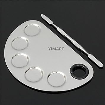 Yimart® Stainless Steel Makeup Palette Cosmetic Five Holes M