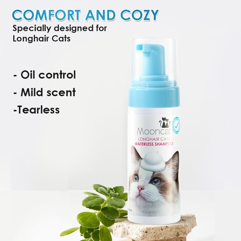 Mooncat Waterless Cat Shampoo, Licking Safe Dry Shampoo for 