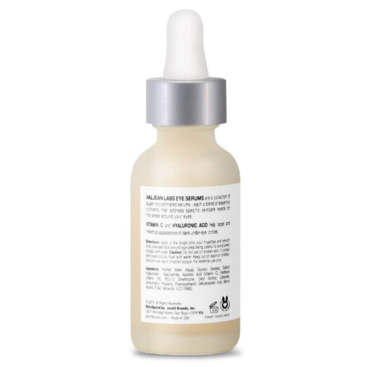 Valjean Labs Brighten Eye Serum with Vitamin C + Hyaluronic Acid | Helps Minimize Dark Circles and Even Skin Tone | Paraben Free, Cruelty Free, Made in USA (1 )