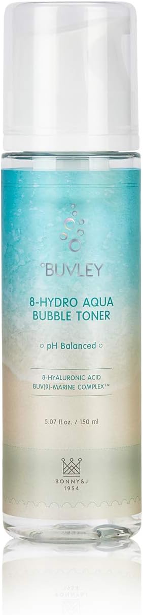 [BUVLEY] 8-Hydro Aqua Bubble Innovative Facial Toner, Deep Hydrating, Moisturizing, Anti Aging - Cruelty Free, Made in Korea Pack of (1)