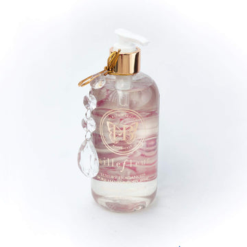 HB Botanicals Luxury Scented Hand Body Soap/Milleeur Fragrance/Gold Pump Premium Soap Dispenser with Acrylic Crystal Chandelier Bead/Bathroom Decor/ 12