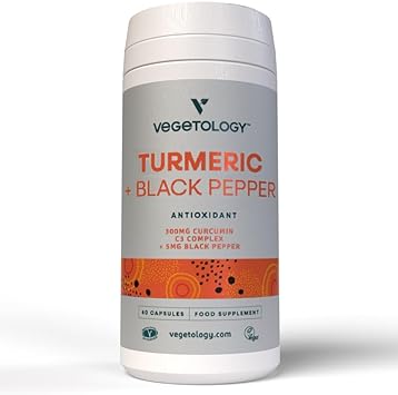 VEGETOLOGY Vegan Turmeric & Black Pepper Capsules (60 Capsules) ? Tume