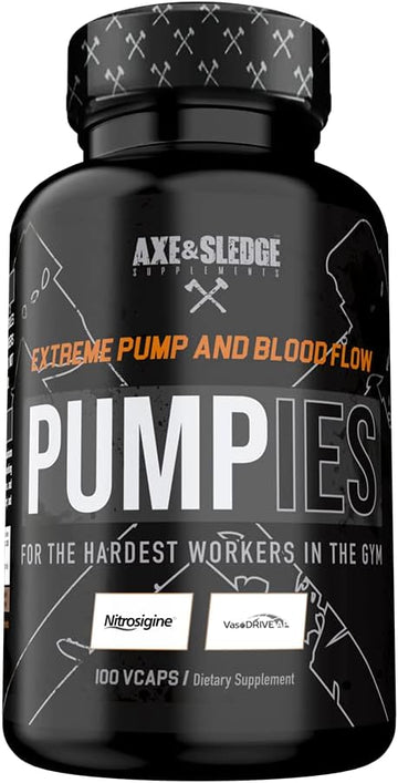 Axe & Sledge Supplements PUMPIES Nitric Oxide Booster with VasoDrive-AP and Nitrosigine, Increase Pumps, Performance, an