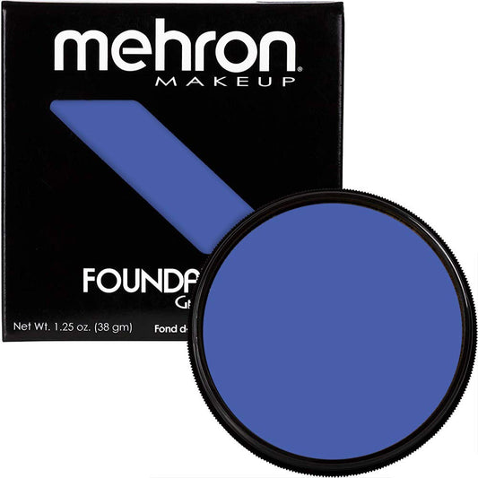 Mehron Makeup Foundation Greasepaint | Stage, Face Paint, Body Paint, Halloween Makeup 1.25  (38 g) (BLUE)