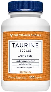 The Vitamin Shoppe Taurine 500MG, Free Form Amino Acid with Vitamin B6