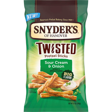 Snyder's of Hanover Sour Cream & Onion Twisted Pretzel Sticks, 4-Pack Bags