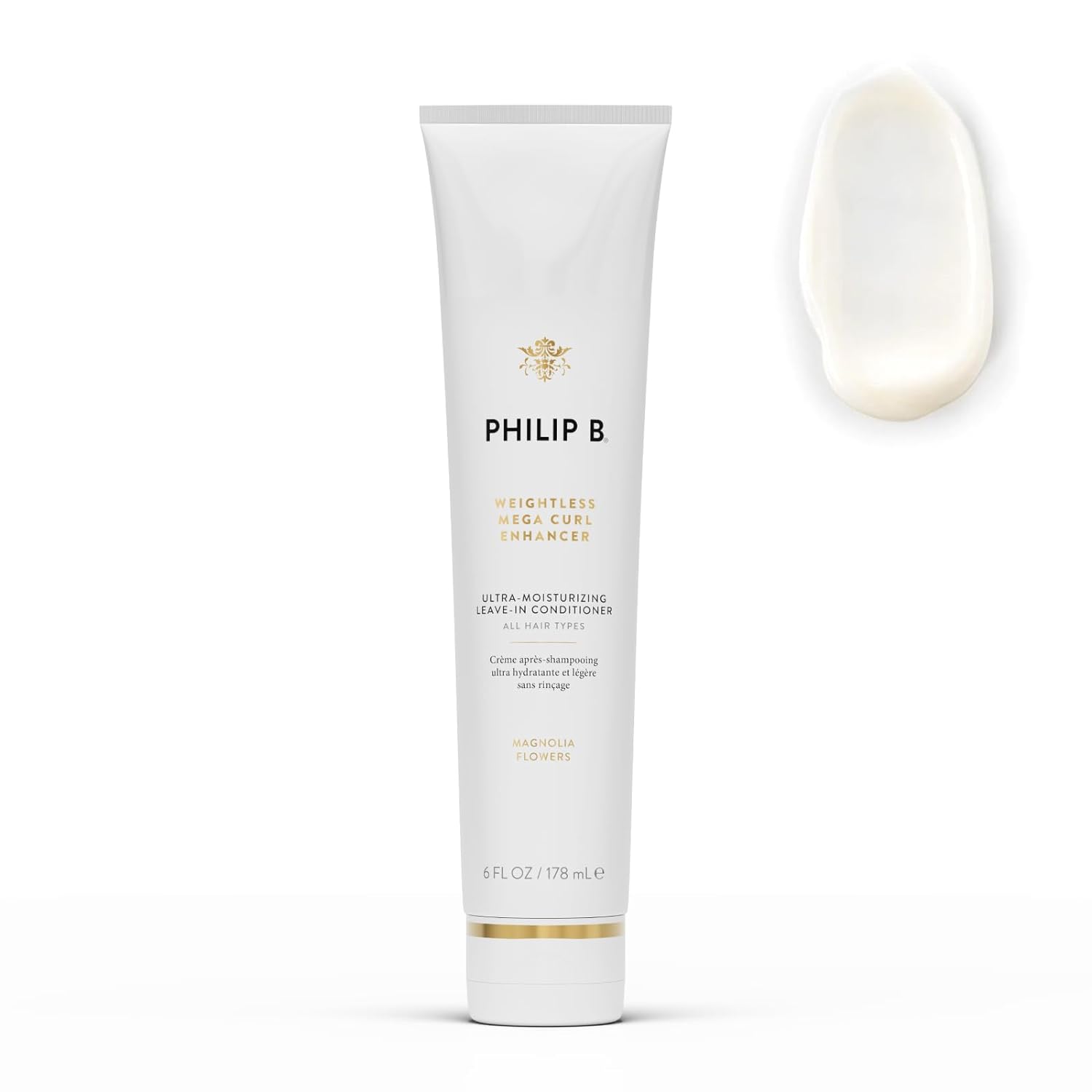 PHILIP B. Weightless Mega Curl Enhancer 6 . (178 ml) | Ultra-Moisturizing Leave-in Conditioner, Repairs Dry Strands, Tames Frizz
