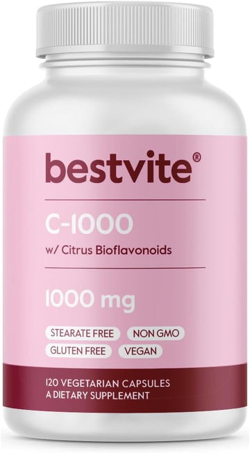 BESTVITE Vitamin C 1000mg (120 Vegetarian Capsules) with Citrus Biofla