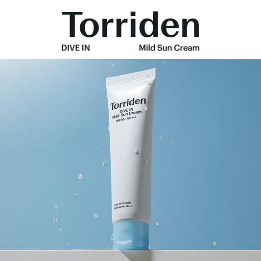 Torriden DIVE-IN Mild Sunscreen, Vegan, Broad Spectrum SPF 50+ PA++++, Non-Nano, Reef-Safe Mineral Sunscreen for All Skin Types | Free of Fragrance, Alcohol, and Colorants | Korean Skin Care